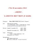 Stage: El 17 y 18 de noviembre de 2012 - AIKIDO - LAMOTTE-BEUVRON (F-41600)