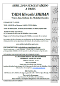 Stage : 17 avril 2019 - AIKIDO - PARIS (F-75000) - TADA Hiroshi Shihan ( 9ème dan Aikikai Honbu Dojo )